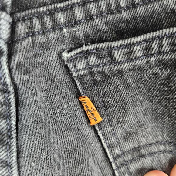 Orange Tab Levi's Vintage Black Slim Fit Tapered Leg Denim Jeans - Picture 4 of 7